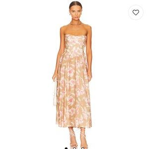 Bardot Size M Lola Corset Midi Dress in Pink Haze